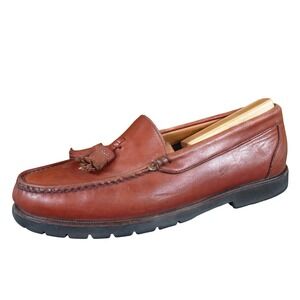 Dexter Mens Brown Leather Tassel Loafer Shoes Size 9 M